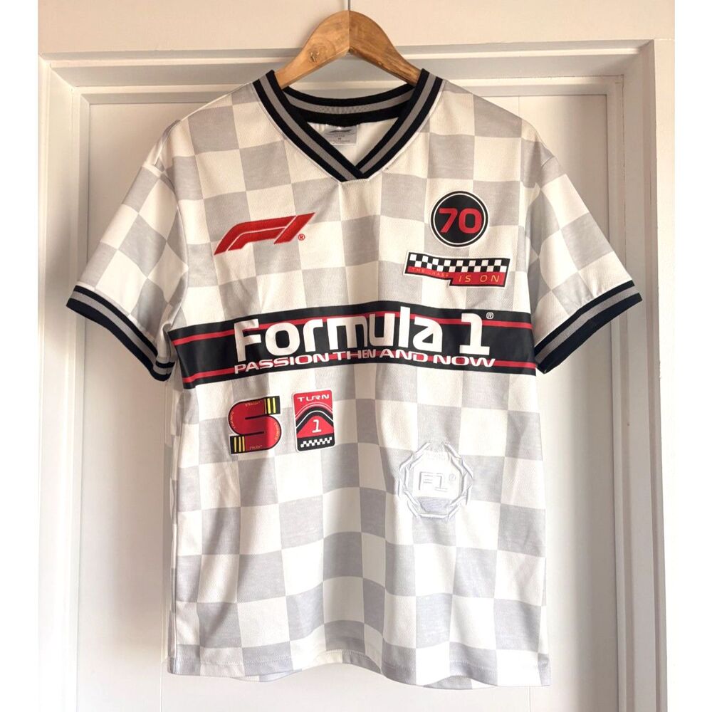Formula 1 Hybrid Apparel Racing Jersey Shirt Checkered Size Medium